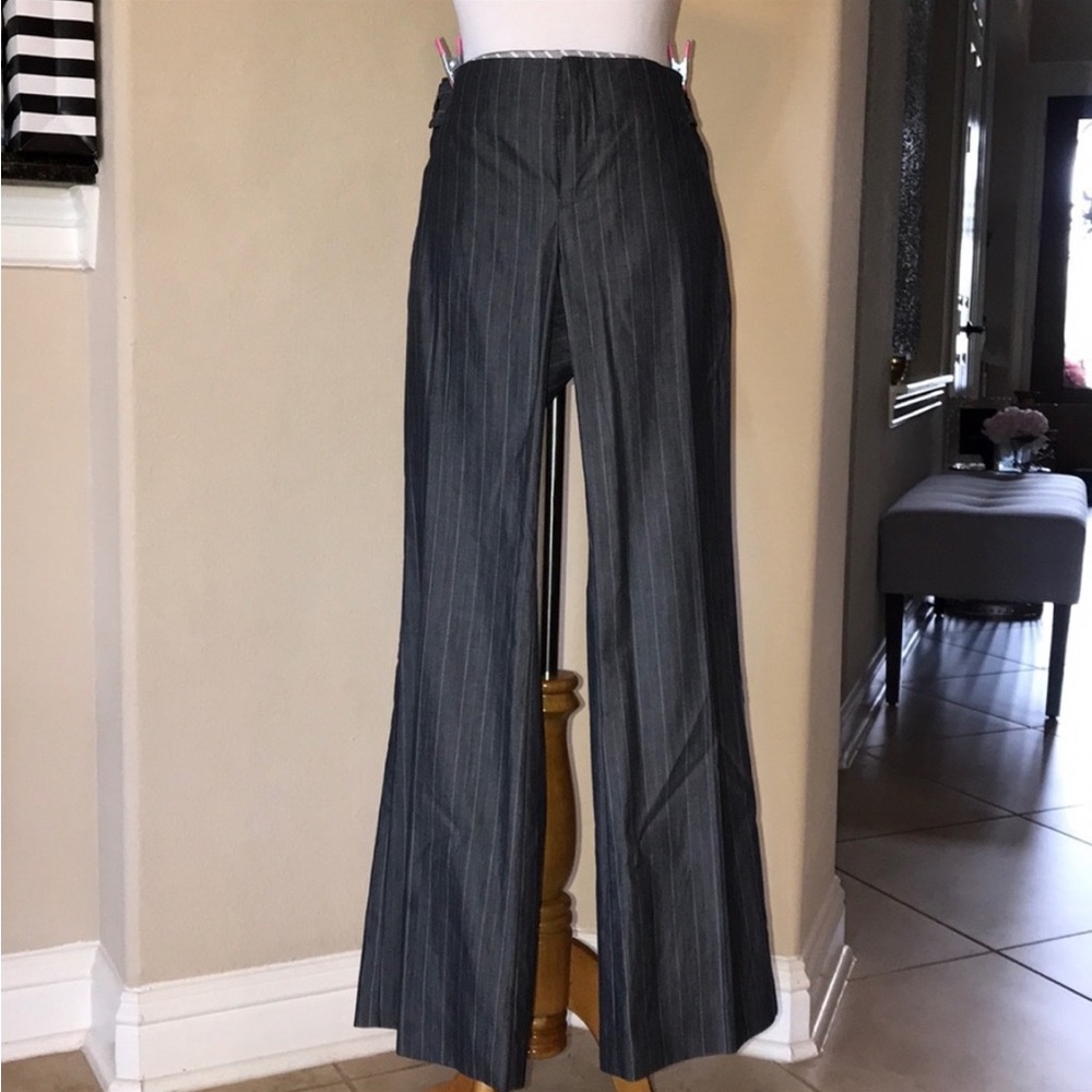 Classic grey pinstripe Gap flared leg ankle pants